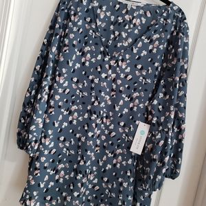 Lightweight abstract cheetah print blouse (2X)